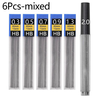 0.3 0.5 0.7 0.9 1.3 2.0Mm Mechanical Pencil Lead HB Refill Leads for Press Automatic Pencil Painting Supplies Student Stationary