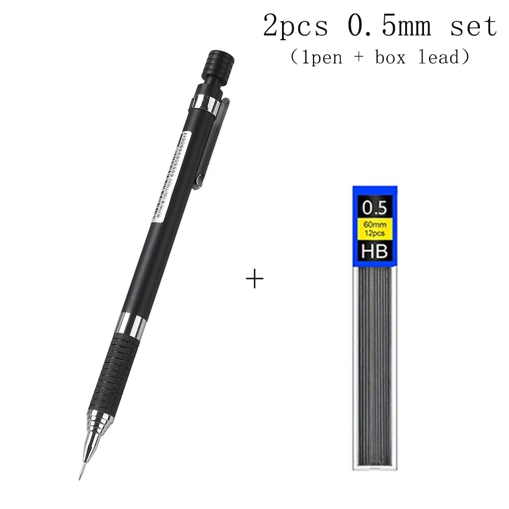 black 0.5mm set Color Mechanical Pencil Set 0.5/0.7 mm Smooth Writing