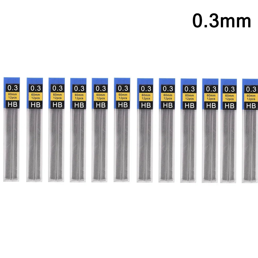 12Pcs--0.3mm Color Mechanical Pencil Lead Refills HB – 0.3 To 2.0 mm Sizes